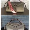 FENDI 芬迪 8762 2017新款 牛皮女士单肩手提包 罗马波士顿包 银灰色