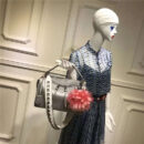 FENDI 芬迪 8762 2017新款 牛皮女士单肩手提包 罗马波士顿包 银灰色