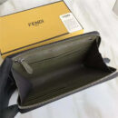 Fendi 芬迪 0233SL9 黑色皮质配金属装饰ELITE皮夹 长款拉链钱夹 黑色