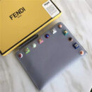 FENDI 芬迪 0365L 新款柔软小牛皮彩色铆钉环绕拉链手拿包 灰蓝色