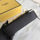 FENDI 芬迪 305A 水晶钻GOLD EDITION小牛皮迷你 双F扣链条包肩背包 黑色