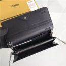 FENDI 芬迪 0251 2017新款南非小牛皮多功能长款铆钉链条包斜跨包 黑色彩钉