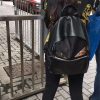 1504017229117266.jpg FENDI 芬迪 2318 经典小怪兽金属眼睛 小牛皮 皮革拼尼龙双肩背包 黑色