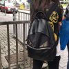 1504017230546905.jpg FENDI 芬迪 2318 经典小怪兽金属眼睛 小牛皮 皮革拼尼龙双肩背包 黑色
