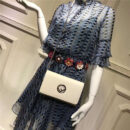 FENDI 芬迪 004 2017秋冬新款 真皮翻盖迷你链条手袋手拿包 白色