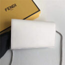 FENDI 芬迪 004 2017秋冬新款 真皮翻盖迷你链条手袋手拿包 白色