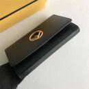FENDI 芬迪 004 2017秋冬新款 真皮翻盖迷你链条手袋手拿包 黑色