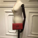 FENDI 芬迪 004 2017秋冬新款 真皮翻盖迷你链条手袋手拿包 红色