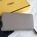 Fendi 芬迪 0212 2017年最新设计小牛皮拉链长夹 金属环 大象灰