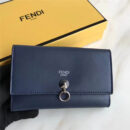 Fendi 芬迪 0383 2017年最新设计柔软平纹小牛皮中夹 金属环 蓝色