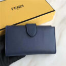 Fendi 芬迪 0383 2017年最新设计柔软平纹小牛皮中夹 金属环 蓝色