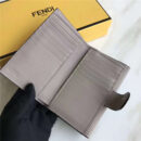 Fendi 芬迪 0383 2017年最新设计柔软平纹小牛皮中夹 金属环 大象灰