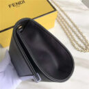 Fendi 芬迪 2305 小牛皮 撞色拼皮迷你单肩链条包 黑色