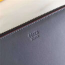 FENDI 芬迪 2017新款 face浮雕同色贴花 三面拉链皮夹 灰色