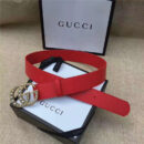 Gucci 原版牛皮搭配原单仿古铜珍珠双G扣头 腰带 彰显超凡品味 顶级精品 红色