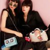 Fendi 2017新款 Tube Faces 小牛皮 俏皮链条包手拿包 天蓝色