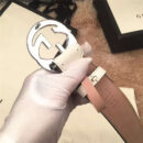 Gucci 新款 双G带扣 Sylvie织布真皮腰带 情侣款 白色
