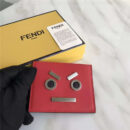 FENDI 芬迪 2017新款 face 小牛皮三夹层卡片套 红色