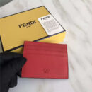 FENDI 芬迪 2017新款 face 小牛皮三夹层卡片套 红色
