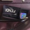 2590 FENDI 芬迪 软羊皮革手提包 两个内袋 金属配件 紫红色