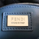 FENDI 芬迪 8773 2107时装秀款 波纹荷叶边 小牛皮拼色 单肩手提包 蓝灰色