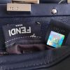 FENDI 芬迪 8773 2107时装秀款 波纹荷叶边 小牛皮拼色 单肩手提包 深蓝色
