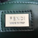 FENDI 芬迪 8773 2107时装秀款 波纹荷叶边 小牛皮拼色 单肩手提包 墨绿色