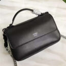 FENDI 芬迪 8770 时装秀款 Micro Baguette 压纹双面链条包 黑色