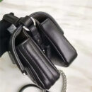 FENDI 芬迪 8770 时装秀款 Micro Baguette 压纹双面链条包 黑色