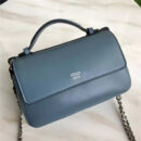 FENDI 芬迪 8770 时装秀款 Micro Baguette 压纹双面链条包 蓝灰色
