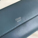 FENDI 芬迪 8770 时装秀款 Micro Baguette 压纹双面链条包 蓝灰色
