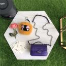FENDI 芬迪 8770 时装秀款 Micro Baguette 压纹双面链条包 紫色