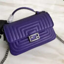 FENDI 芬迪 8770 时装秀款 Micro Baguette 压纹双面链条包 紫色