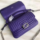 FENDI 芬迪 8770 时装秀款 Micro Baguette 压纹双面链条包 紫色
