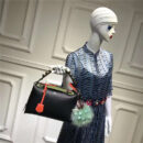 149S FENDI 芬迪 2017新款 柔软小牛皮 拼色波士顿手提包挎包 黑拼红