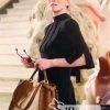 9210M FENDI 芬迪 边缘编织装饰 柔软小牛皮手提包 棕色