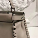 9210M FENDI 芬迪 边缘编织装饰 柔软小牛皮手提包 灰色