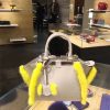 8771 FENDI 芬迪 minl3JouRS 时尚款 柔软小牛皮 貂毛手提包挎包 灰色