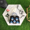2590 FENDI 芬迪 绣花时装秀 手工刺绣 手提包斜挎包 浅蓝花