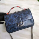8765C FENDI DOUBLE MICRO BAGUETTE 水蛇皮蟒蛇皮 花朵装饰 红配白