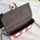 8765C FENDI DOUBLE MICRO BAGUETTE 水蛇皮蟒蛇皮 花朵装饰 红配白