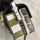 8765C FENDI DOUBLE MICRO BAGUETTE 水蛇皮蟒蛇皮 花朵装饰 绿配白