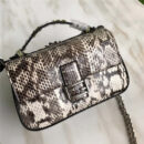 8765C FENDI DOUBLE MICRO BAGUETTE 水蛇皮蟒蛇皮 花朵装饰 绿配白