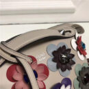 8149BS FENDI 芬迪 波士顿小牛皮 彩色花朵铆钉饰 手提包挎包 杏色