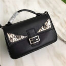 8765B FENDI 芬迪 DOUBLE MICRO BAGUETTE 眼睛图案 链条包 黑色