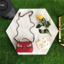 8765B FENDI 芬迪 时装秀DOUBLE MICRO BAGUETTE 链条包 红色