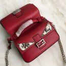8765B FENDI 芬迪 时装秀DOUBLE MICRO BAGUETTE 链条包 红色