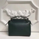 8776 FENDI 芬迪 小牛皮 褶皱波浪饰边 手提单肩包 墨绿色