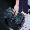 8782 FENDI 芬迪 时装秀款 波纹荷叶边 皮革肩包 绿色