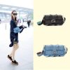 8783 FENDI 芬迪 时装秀款 宽肩带荷叶边 单肩包挎包 黑包黑兰带